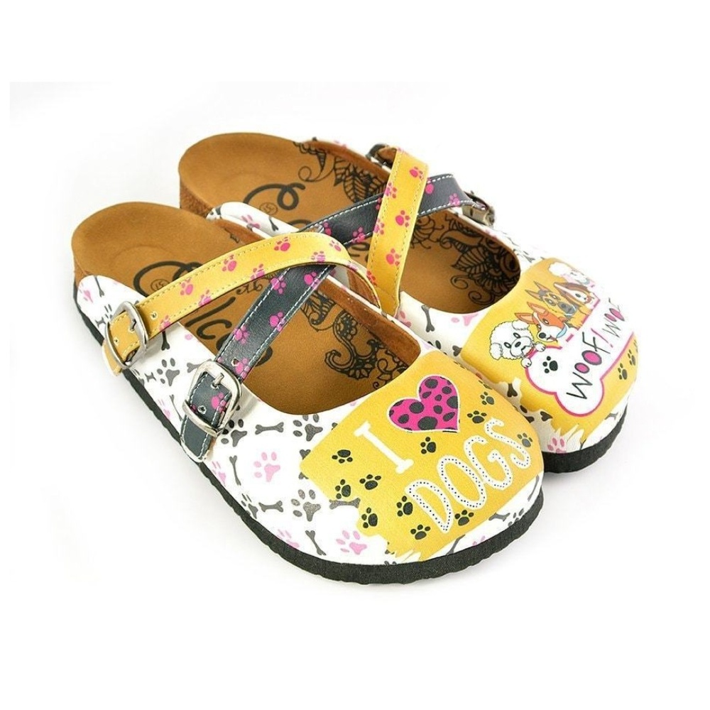 Calceo I LOVE DOGS Printed Comfort Clogs NWOT